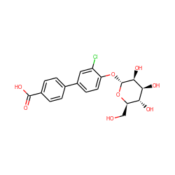 O=C(O)c1ccc(-c2ccc(O[C@H]3O[C@H](CO)[C@@H](O)[C@H](O)[C@@H]3O)c(Cl)c2)cc1 ZINC000072106157