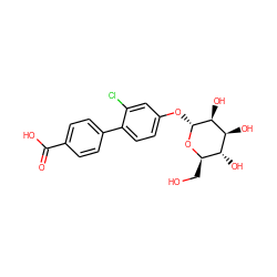 O=C(O)c1ccc(-c2ccc(O[C@H]3O[C@H](CO)[C@@H](O)[C@H](O)[C@@H]3O)cc2Cl)cc1 ZINC000072106147