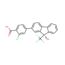 O=C(O)c1ccc(-c2ccc3c(c2)[C@](O)(C(F)(F)F)c2ccccc2-3)cc1Cl ZINC000143343738