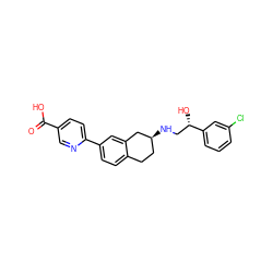 O=C(O)c1ccc(-c2ccc3c(c2)C[C@@H](NC[C@H](O)c2cccc(Cl)c2)CC3)nc1 ZINC000040974436