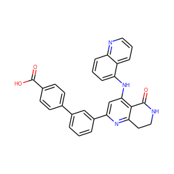 O=C(O)c1ccc(-c2cccc(-c3cc(Nc4cccc5ncccc45)c4c(n3)CCNC4=O)c2)cc1 ZINC000116991501