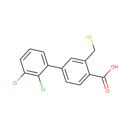 O=C(O)c1ccc(-c2cccc(Cl)c2Cl)cc1CS ZINC001772605427