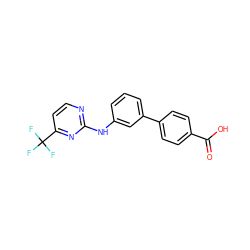 O=C(O)c1ccc(-c2cccc(Nc3nccc(C(F)(F)F)n3)c2)cc1 ZINC000145353662