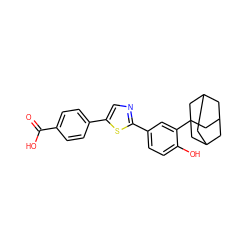 O=C(O)c1ccc(-c2cnc(-c3ccc(O)c(C45CC6CC(CC(C6)C4)C5)c3)s2)cc1 ZINC000103265861