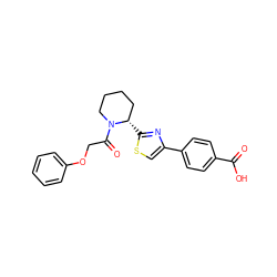 O=C(O)c1ccc(-c2csc([C@H]3CCCCN3C(=O)COc3ccccc3)n2)cc1 ZINC000118596634