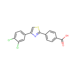 O=C(O)c1ccc(-c2nc(-c3ccc(Cl)c(Cl)c3)cs2)cc1 ZINC000001385509