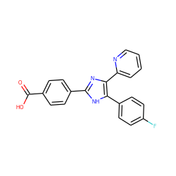 O=C(O)c1ccc(-c2nc(-c3ccccn3)c(-c3ccc(F)cc3)[nH]2)cc1 ZINC000013472531