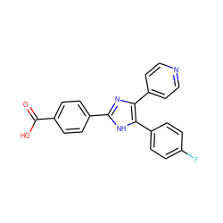 O=C(O)c1ccc(-c2nc(-c3ccncc3)c(-c3ccc(F)cc3)[nH]2)cc1 ZINC000008536490