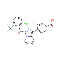 O=C(O)c1ccc(-c2nc(C(=O)c3c(Cl)cccc3C(F)(F)F)n3ccccc23)c(F)c1 ZINC000473102929