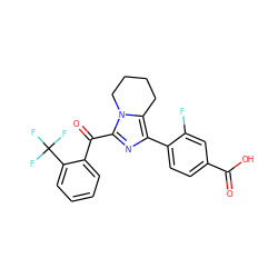 O=C(O)c1ccc(-c2nc(C(=O)c3ccccc3C(F)(F)F)n3c2CCCC3)c(F)c1 ZINC000473083988