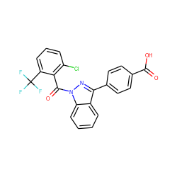 O=C(O)c1ccc(-c2nn(C(=O)c3c(Cl)cccc3C(F)(F)F)c3ccccc23)cc1 ZINC000145839845