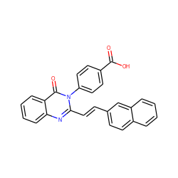 O=C(O)c1ccc(-n2c(/C=C/c3ccc4ccccc4c3)nc3ccccc3c2=O)cc1 ZINC000013087068