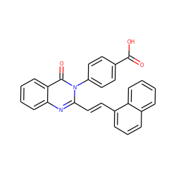 O=C(O)c1ccc(-n2c(/C=C/c3cccc4ccccc34)nc3ccccc3c2=O)cc1 ZINC000009489893