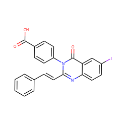 O=C(O)c1ccc(-n2c(/C=C/c3ccccc3)nc3ccc(I)cc3c2=O)cc1 ZINC000016850728