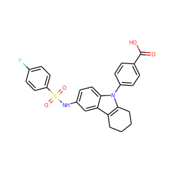 O=C(O)c1ccc(-n2c3c(c4cc(NS(=O)(=O)c5ccc(F)cc5)ccc42)CCCC3)cc1 ZINC000028340806