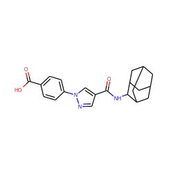 O=C(O)c1ccc(-n2cc(C(=O)NC3C4CC5CC(C4)CC3C5)cn2)cc1 ZINC000095574476