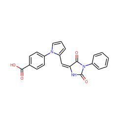 O=C(O)c1ccc(-n2cccc2/C=C2/NC(=O)N(c3ccccc3)C2=O)cc1 ZINC000009014139