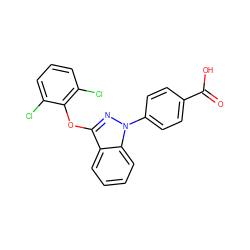 O=C(O)c1ccc(-n2nc(Oc3c(Cl)cccc3Cl)c3ccccc32)cc1 ZINC001772654233