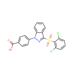 O=C(O)c1ccc(-n2nc(S(=O)(=O)c3c(Cl)cccc3Cl)c3ccccc32)cc1 ZINC001772647298