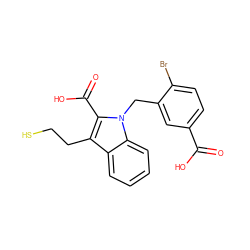 O=C(O)c1ccc(Br)c(Cn2c(C(=O)O)c(CCS)c3ccccc32)c1 ZINC000003816716