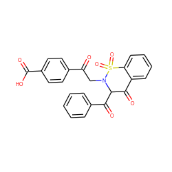 O=C(O)c1ccc(C(=O)CN2C(C(=O)c3ccccc3)C(=O)c3ccccc3S2(=O)=O)cc1 ZINC000045385368