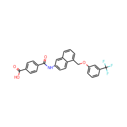 O=C(O)c1ccc(C(=O)Nc2ccc3c(COc4cccc(C(F)(F)F)c4)cccc3c2)cc1 ZINC000013560100