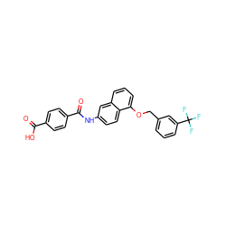 O=C(O)c1ccc(C(=O)Nc2ccc3c(OCc4cccc(C(F)(F)F)c4)cccc3c2)cc1 ZINC000013560106