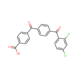 O=C(O)c1ccc(C(=O)c2ccc(C(=O)c3ccc(Cl)cc3Cl)cc2)cc1 ZINC000013740016