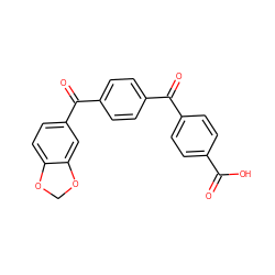 O=C(O)c1ccc(C(=O)c2ccc(C(=O)c3ccc4c(c3)OCO4)cc2)cc1 ZINC000013740020