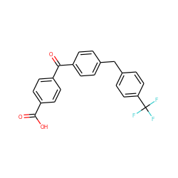 O=C(O)c1ccc(C(=O)c2ccc(Cc3ccc(C(F)(F)F)cc3)cc2)cc1 ZINC000013740024