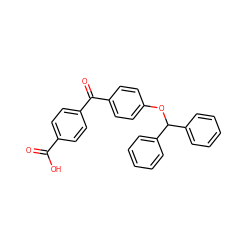 O=C(O)c1ccc(C(=O)c2ccc(OC(c3ccccc3)c3ccccc3)cc2)cc1 ZINC000013679779