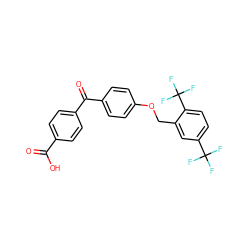 O=C(O)c1ccc(C(=O)c2ccc(OCc3cc(C(F)(F)F)ccc3C(F)(F)F)cc2)cc1 ZINC000013679777