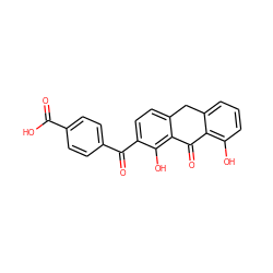 O=C(O)c1ccc(C(=O)c2ccc3c(c2O)C(=O)c2c(O)cccc2C3)cc1 ZINC000013490532