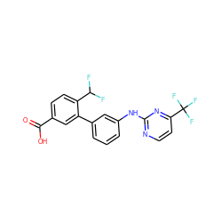 O=C(O)c1ccc(C(F)F)c(-c2cccc(Nc3nccc(C(F)(F)F)n3)c2)c1 ZINC001772642838