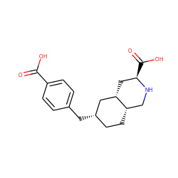 O=C(O)c1ccc(C[C@H]2CC[C@H]3CN[C@H](C(=O)O)C[C@H]3C2)cc1 ZINC000004394379