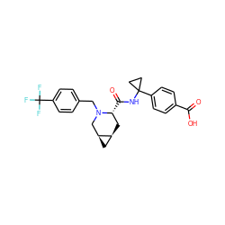 O=C(O)c1ccc(C2(NC(=O)[C@@H]3C[C@H]4C[C@H]4CN3Cc3ccc(C(F)(F)F)cc3)CC2)cc1 ZINC001772653096