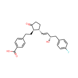 O=C(O)c1ccc(CC[C@H]2C(=O)CC[C@@H]2/C=C/[C@@H](O)Cc2ccc(F)cc2)cc1 ZINC001772629264