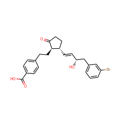 O=C(O)c1ccc(CC[C@H]2C(=O)CC[C@@H]2/C=C/[C@@H](O)Cc2cccc(Br)c2)cc1 ZINC001772613689