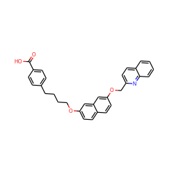 O=C(O)c1ccc(CCCCOc2ccc3ccc(OCc4ccc5ccccc5n4)cc3c2)cc1 ZINC000013804842