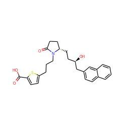 O=C(O)c1ccc(CCCN2C(=O)CC[C@@H]2CC[C@@H](O)Cc2ccc3ccccc3c2)s1 ZINC000036160027