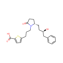 O=C(O)c1ccc(CCCN2C(=O)CC[C@@H]2CC[C@@H](O)Cc2ccccc2)s1 ZINC000036160116