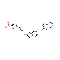 O=C(O)c1ccc(CCCOc2ccc3ccc(OCc4ccc5ccccc5n4)cc3c2)cc1 ZINC000001894908