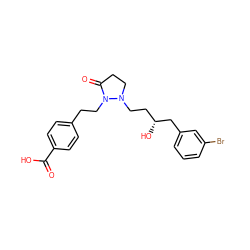 O=C(O)c1ccc(CCN2C(=O)CCN2CC[C@@H](O)Cc2cccc(Br)c2)cc1 ZINC000028962074