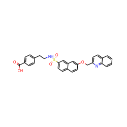 O=C(O)c1ccc(CCNS(=O)(=O)c2ccc3ccc(OCc4ccc5ccccc5n4)cc3c2)cc1 ZINC000001486218