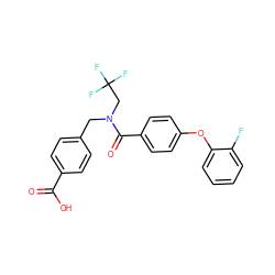 O=C(O)c1ccc(CN(CC(F)(F)F)C(=O)c2ccc(Oc3ccccc3F)cc2)cc1 ZINC001772589669