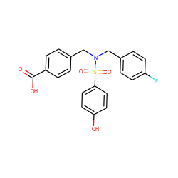 O=C(O)c1ccc(CN(Cc2ccc(F)cc2)S(=O)(=O)c2ccc(O)cc2)cc1 ZINC000115731744