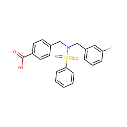 O=C(O)c1ccc(CN(Cc2cccc(F)c2)S(=O)(=O)c2ccccc2)cc1 ZINC000116673577