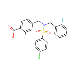 O=C(O)c1ccc(CN(Cc2ccccc2F)S(=O)(=O)c2ccc(Cl)cc2)cc1F ZINC000049035566