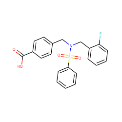 O=C(O)c1ccc(CN(Cc2ccccc2F)S(=O)(=O)c2ccccc2)cc1 ZINC000116672423