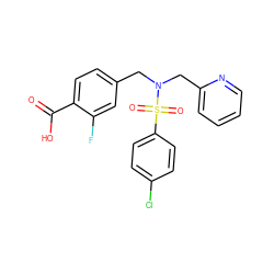 O=C(O)c1ccc(CN(Cc2ccccn2)S(=O)(=O)c2ccc(Cl)cc2)cc1F ZINC000049089962